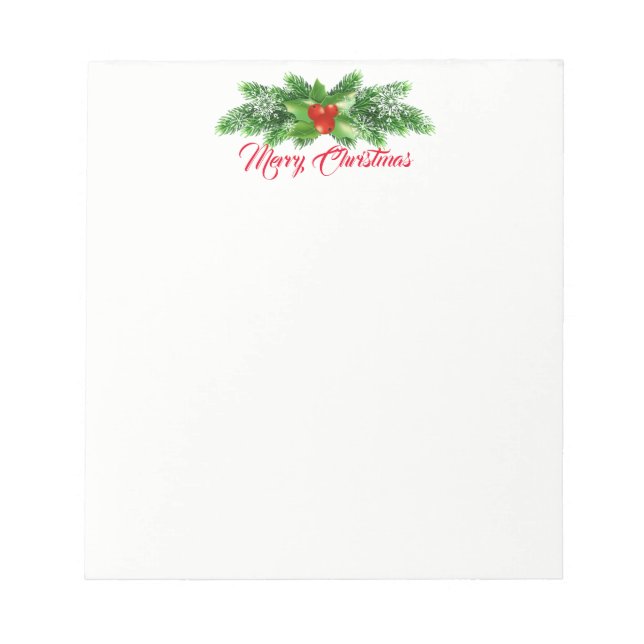 Christmas Notepad-Holly Bough Notepad (Front)