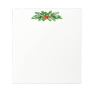 Christmas Notepad-Holly Bough Notepad