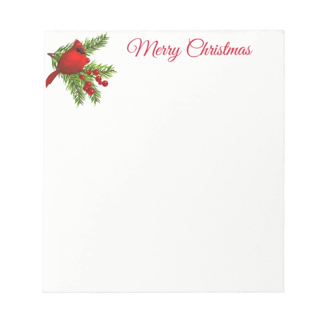 Christmas Notepad-Red Cardinal Notepad (Front)