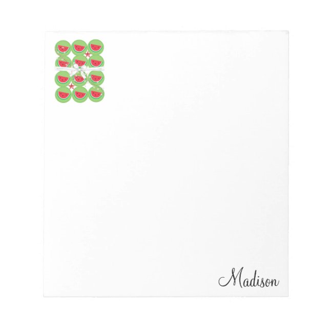 Christmas Notepad Watermelon White Bow (Front)