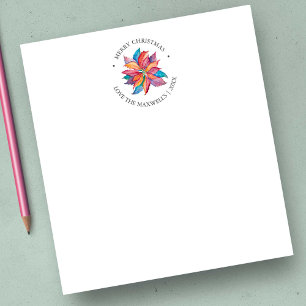Christmas Notepads Watercolor Poinsettia
