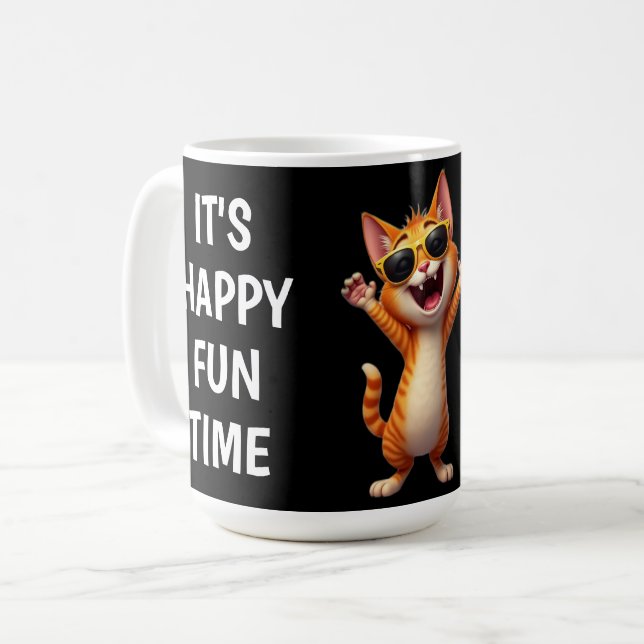 Christmas Novelty Gift Happy Fun Time Coffee Mug (Front Left)