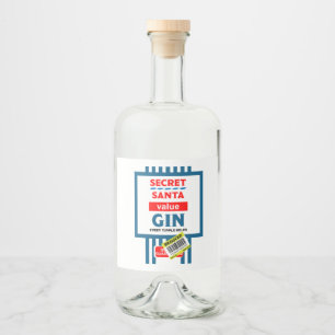 Christmas Novelty Gin Label