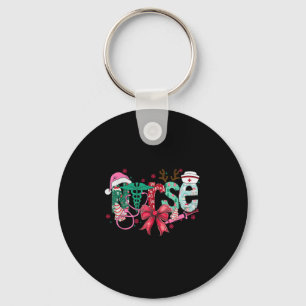 Christmas Nurse Coquette Bow Stethoscope Er Rn Icu Key Ring