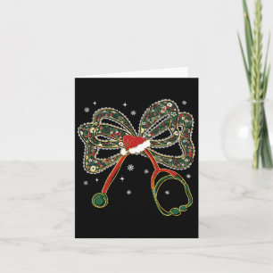 Christmas Nurse Coquette Bow Stethoscope Xmas Sant Card