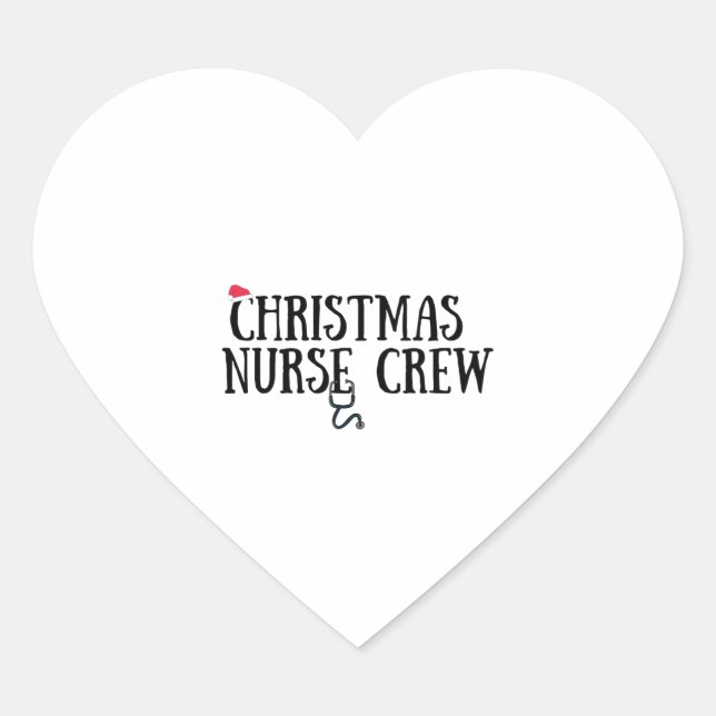 Christmas Nurse Crew  3 Heart Sticker (Front)