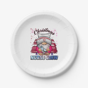 christmas Nurse crew 4 Paper Plate