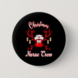 Christmas Nurse Crew - A Reindeer Nurse Buffalo Pl 6 Cm Round Badge