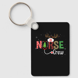 Christmas Nurse Crew For Women Scrub Tops Christma Key Ring
