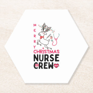 Christmas Nurse Crew Funny Xmas Costume Paper Coaster