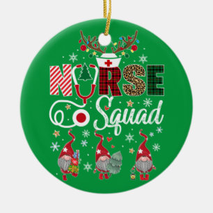 Christmas Nurse Crew Squad Xmas Nursing Pyjamas Ceramic Tree Decoration