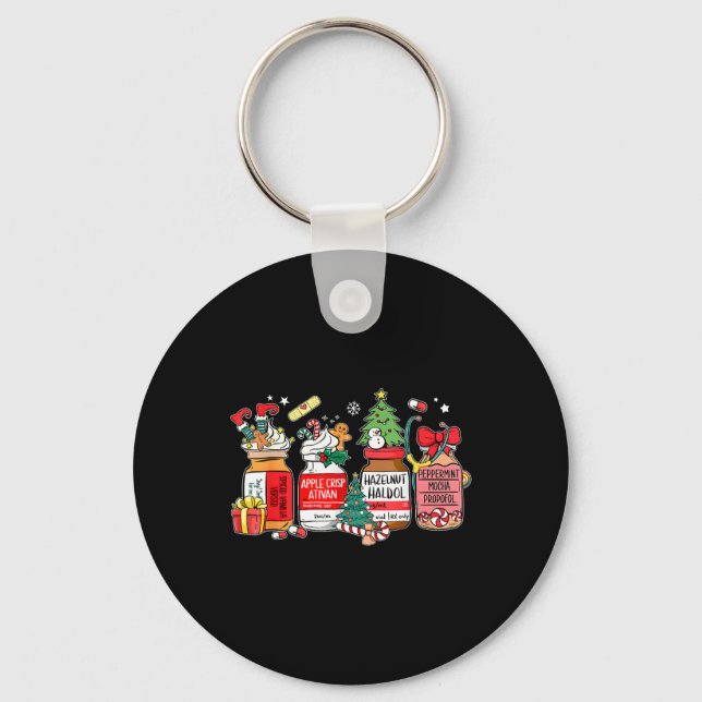 Christmas Nurse Er Ed Icu Rn  Key Ring (Front)