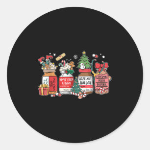 Christmas Nurse Funny Peppermint Mocha Profol Er E Classic Round Sticker