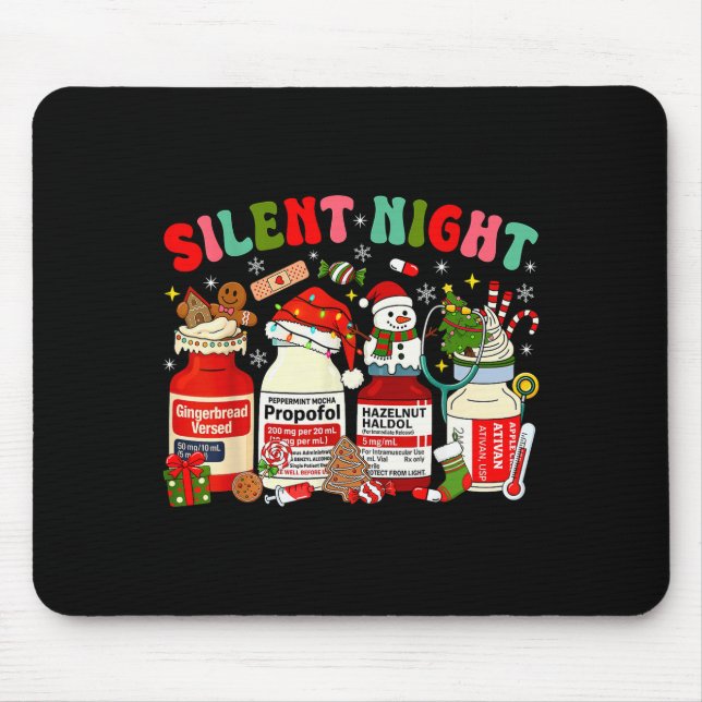 Christmas Nurse Funny Peppermint Mocha Profol Er E Mouse Mat (Front)