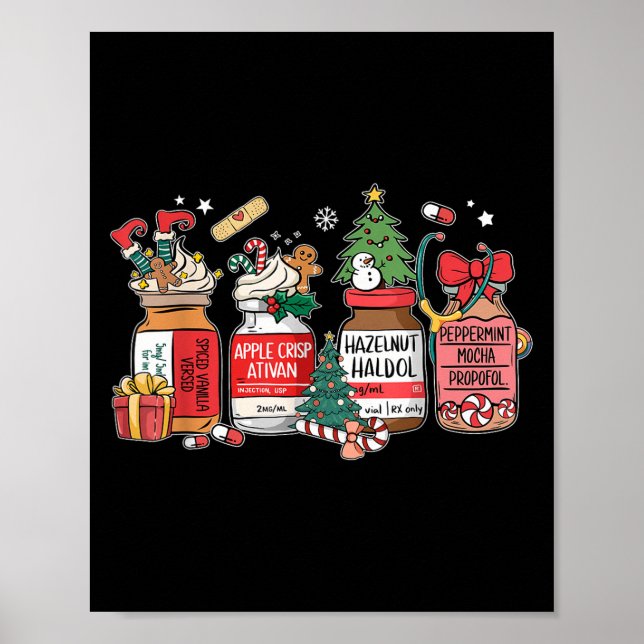 Christmas Nurse Funny Peppermint Mocha Profol Er E Poster (Front)