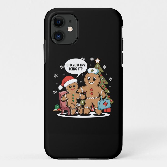 Christmas Nurse Gingerbread Man Did You Try Icing  Case-Mate iPhone Case (Back)