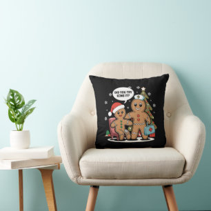 Christmas Nurse Gingerbread Man Did You Try Icing  Cushion
