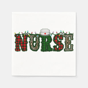 christmas nurse leopard print xmas napkin