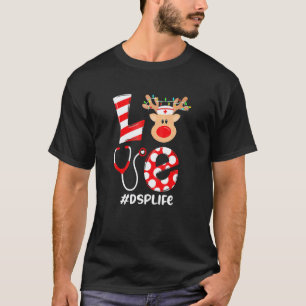 Christmas Nurse Love Dsp Life Santa Reindeer Nurse T-Shirt