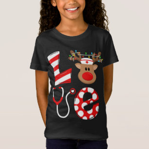 Christmas Nurse Love NICU RN ER Santa Reindeer Nur T-Shirt