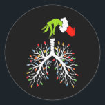 Christmas Nurse Lung Xmas Lights Funny Pulmonologi Classic Round Sticker<br><div class="desc">Christmas Nurse Lung Xmas Lights Funny Pulmonologist Holiday</div>