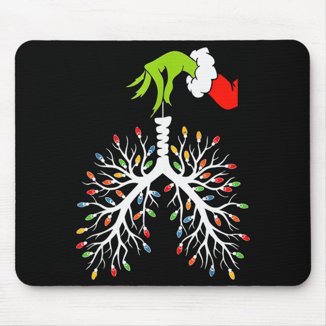 Christmas Nurse Lung Xmas Lights Funny Pulmonologi Mouse Mat (Front)