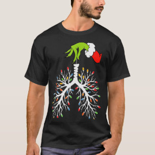 Christmas Nurse Lung Xmas Lights Funny Pulmonologi T-Shirt