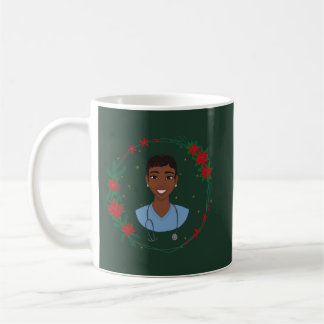 Christmas Nurse Mug, Personalised RN Gift Coffee Mug