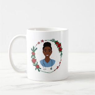Christmas Nurse Mug, Personalised RN Gift Coffee Mug