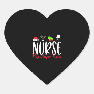 Christmas Nurse, nurse christmas crew Heart Sticker