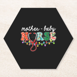 Christmas Nurse Nursing Mother Baby Nurse Christma Paper Coaster