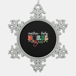 Christmas Nurse Nursing Mother Baby Nurse Christma Snowflake Pewter Christmas Ornament