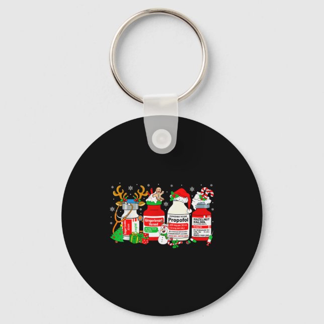 Christmas Nurse Peppermint Mocha Profol Er Ed Icu  Key Ring (Front)