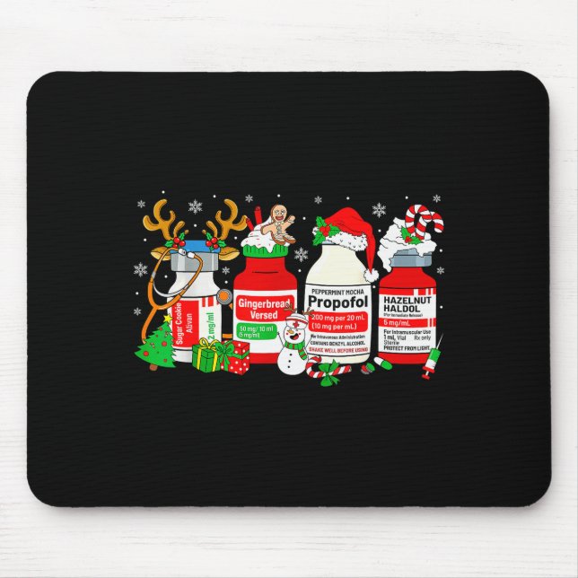 Christmas Nurse Peppermint Mocha Profol Er Ed Icu  Mouse Mat (Front)