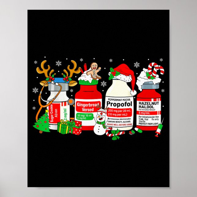 Christmas Nurse Peppermint Mocha Profol Er Ed Icu  Poster (Front)