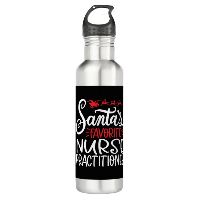 Christmas nurse practitioner, nurse np   710 ml water bottle (Front)