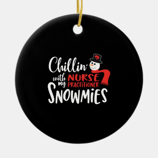 Christmas nurse practitioner, nurse np ceramic tree decoration (Front)