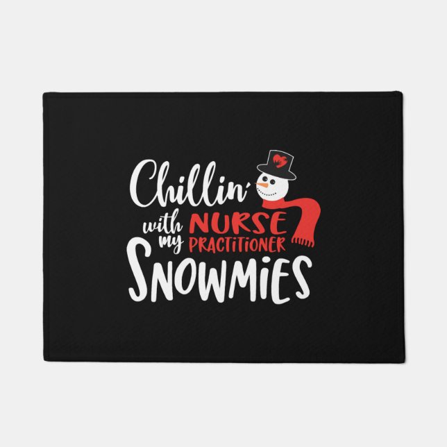 Christmas nurse practitioner, nurse np doormat (Front)