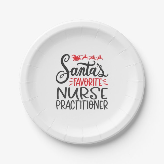Christmas nurse practitioner, nurse np  paper plate (Front)