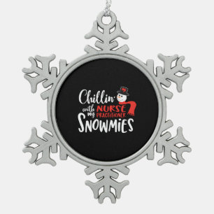 Christmas nurse practitioner, nurse np snowflake pewter christmas ornament