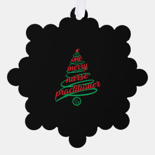 Christmas nurse practitioner, one merry tree decoration card