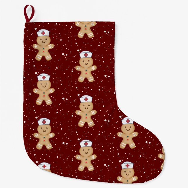Christmas Nurse Practitioner Paediatrics Student Large Christmas Stocking (Front)
