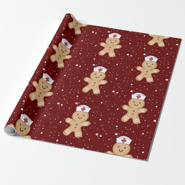 Christmas Nurse Practitioner Paediatrics Student Wrapping Paper (Unrolled)