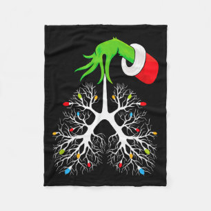 Christmas Nurse Resratory Therast Lung Lights Funn Fleece Blanket