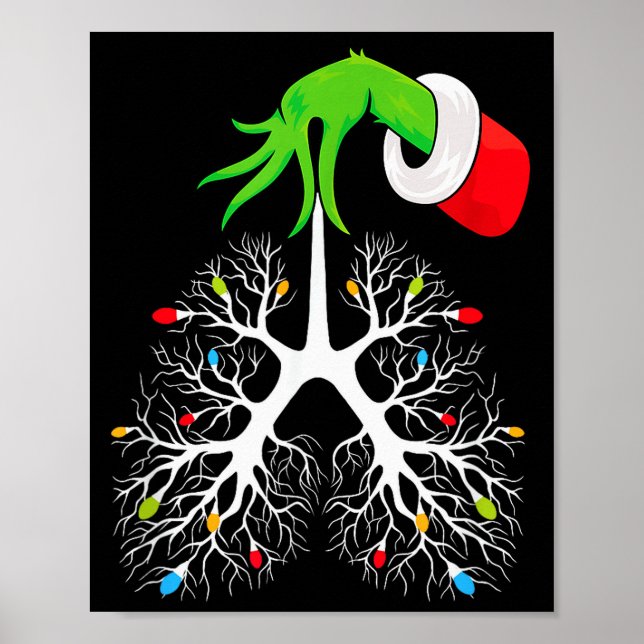 Christmas Nurse Resratory Therast Lung Lights Funn Poster (Front)