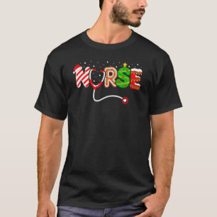 Christmas Nurse Santa Elf RN NICU ER Nursing Squad T-Shirt