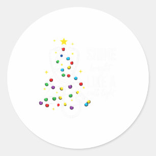 Christmas Nurse Shine Bright Like A Call Light Xma Classic Round Sticker