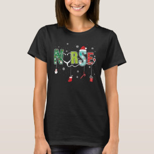 Christmas Nurse Stethoscope Santa RN NICU ER Nursi T-Shirt