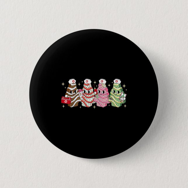 Christmas Nurse Tree Cake Emergency Christmas Rn E 6 Cm Round Badge (Front)