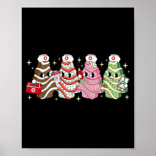Christmas Nurse Tree Cake Emergency Christmas Rn E Poster